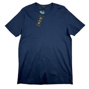 Robert Barakett V-Neck Pima Cotton Shirt Blue Night Size M